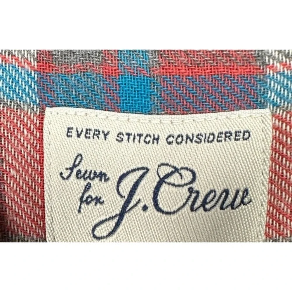 J Crew Shirt Adult Large Red Plaid Slim Fit Flannel Button Down Long Sleeve Mens